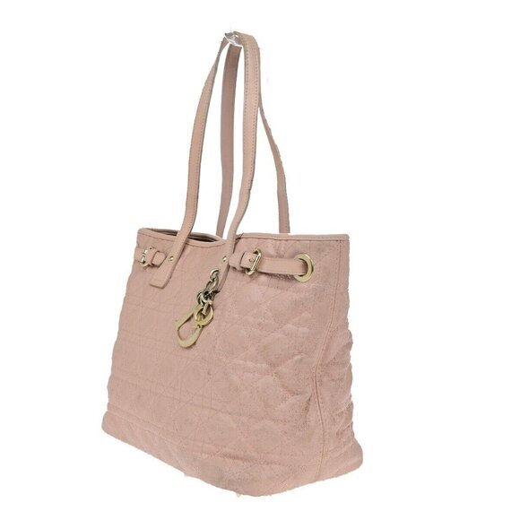 CHRISTIAN DIOR Panarea Cannage Shoulder Bag Coating Canvas Leather Pink 88YH016 - Picture 3 of 16